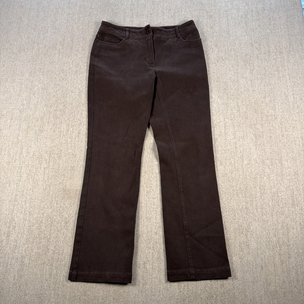 Frank & Eileen Italian Fabric Stretch Velveteen Ankle Pants Brown Petite RP 8